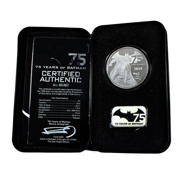 Niue 2014 $5 DC Comics-75 Years of Batman 2oz Fine Silver Proof (Tax Exempt)