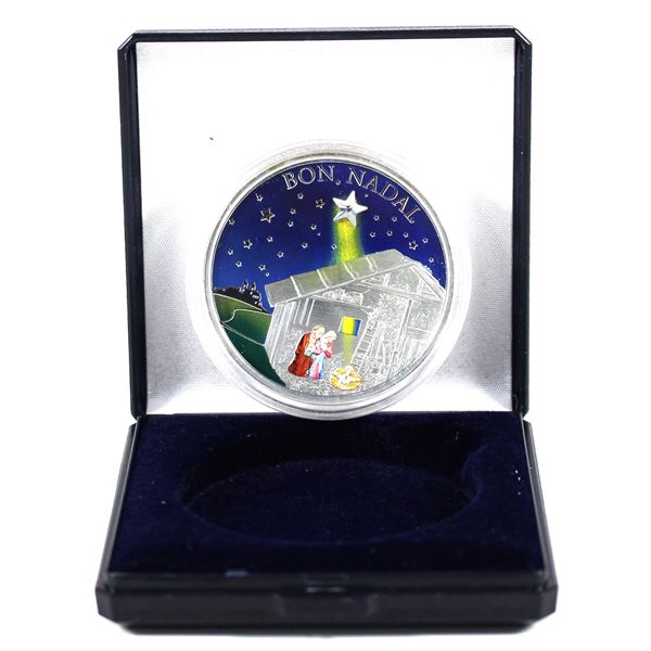 Andorra 2011 5 Diners Bon Nadal Sterling Silver Coin w/ Swarovski® Crystal