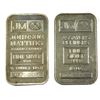 Image 1 : 2x 1/2oz Johnson Matthey .999 Silver Bars. Includes: Blank Back, & JM Logo Back. 2pcs. (Tax Exempt)