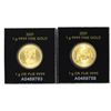 Image 2 : 2x 1g 2021 Canada 50-cent .9999 Gold (Tax Exempt)