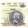 Image 1 : 1957 Canada 50-cent ICCS PL65 Cameo (CNAS sticker on holder)