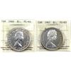 Image 1 : 1960 Silver $1 ICCS PL64 Cameo & 1967 Silver $1 ICCS PL65 Heavy Cameo. 2pcs