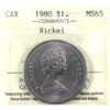 Image 1 : 1980 Canada Nickel $1 ICCS MS65