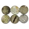 Image 1 : 188?, 1921 Morgan & 4x 1922 Peace USA Silver Dollars. 6pcs