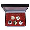 Image 1 : USA 2020 JFK Half Dollar Vintage Christmas Collection  5-piece Set of Colour Enhanced Coins