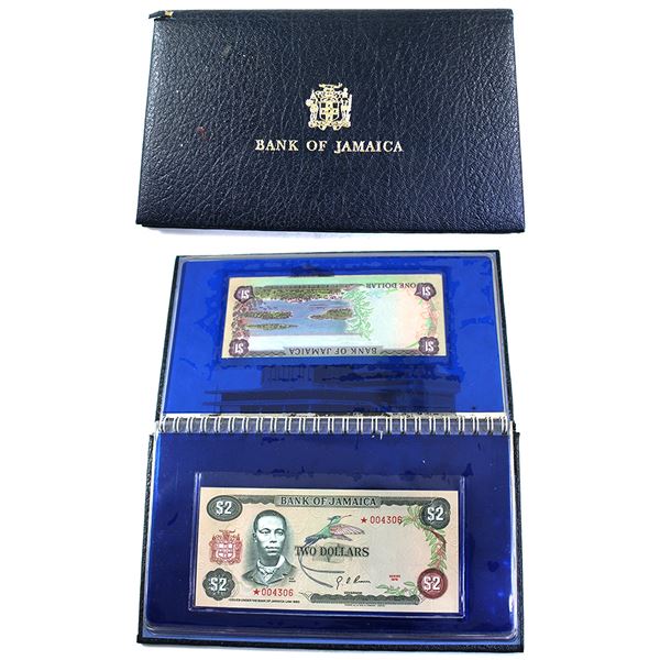 Jamaica 1976 4-Piece Banknote Collector's. Added Embellishments: Red SN, Star Prefix, & "Series 1976