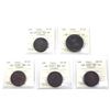 Image 1 : Lot of 5x 1812-1857 Canada Bank Tokens ICCS Certified VF-20 to EF-40. Includes 1812 Charlton WE11A1 