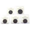 Image 2 : Lot of 5x 1812-1857 Canada Bank Tokens ICCS Certified VF-20 to EF-40. Includes 1812 Charlton WE11A1 