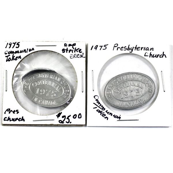 2x 1975 Canada Presbyterian Church Communion Tokens. Includes: Standard ...