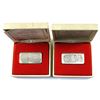Image 2 : 2x 1977-1978 Franklin Mint Sterling Silver Christmas Ingots. 2pcs.