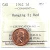 Image 1 : 1962 Canada 1-cent Hanging 2 ICCS Certified MS65 Red
