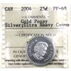 Image 1 : 2004 Canada 25-cent Silver Gold Plated Poppy ICCS PF68 Ultra Heavy Cameo