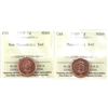 Image 1 : 2009 Magnetic & Non-Magnetic Canada 1-cent ICCS MS66 Red. 2pcs