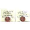 Image 2 : 2009 Magnetic & Non-Magnetic Canada 1-cent ICCS MS66 Red. 2pcs