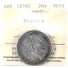Image 1 : Germany Prussia 1876C Silver 2 Marks ICCS VF30