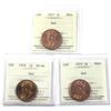Image 1 : 1-cent 1917, 1918, & 1919 ICCS MS64 Red  3pcs.