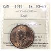 Image 1 : 1-cent 1919 ICCS MS65 RED.  Frosted red surfaces with bold strike details.