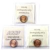 Image 2 : 1-cent 1938, 1939 & 1940 ICCS MS65 RED. 3pcs