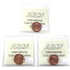 Image 2 : 1-cent 1988, 1989 & 1990 ICCS MS66 Red. 3pcs.