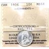 Image 1 : 10-cent 1936 ICCS MS64. A Full white coin