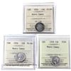 Image 1 : 10-cent 1954, 1956 & 1958 ICCS PL66 Heavy Cameo. 3pcs