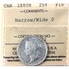 Image 1 : 25-cent 1880H Narrow/Wide 0 ICCS F15