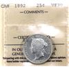 Image 1 : 25-cent 1892 ICCS VF30.