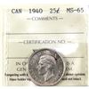 Image 1 : 25-cent 1940 ICCS MS65. Flashy surfaces with light rose tones throughout.