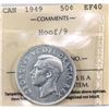 Image 1 : 50-cent 1949 Hoof/9 ICCS EF40 *Scarce Variety*