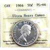 Image 1 : 50-cent 1964 ICCS PL66 Ultra Heavy Cameo.