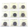 Image 1 : 50-cent 2012, 2013, 2014, 2015, 2016, 2017 Coat of Arms, 2018, 2019 & 2020 ICCS MS66. 9pcs.