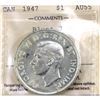 Image 1 : $1 1947 Blunt 7 ICCS AU55.