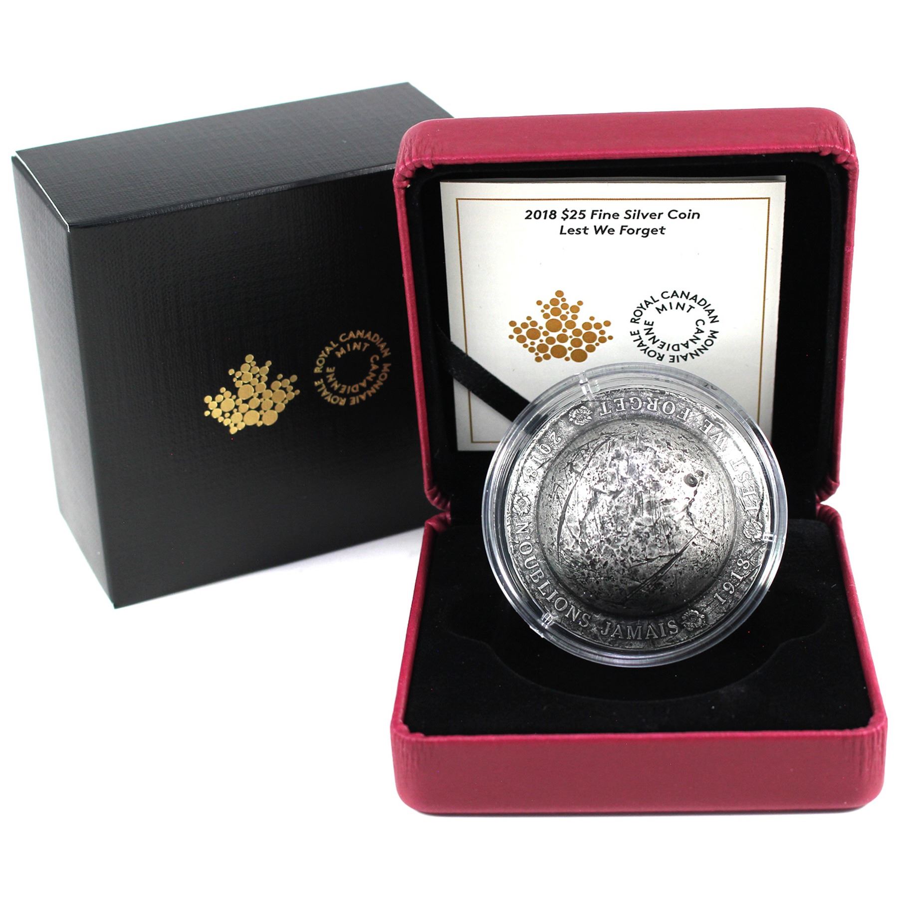 2018 $25 Lest We Forget, Fine Silver 