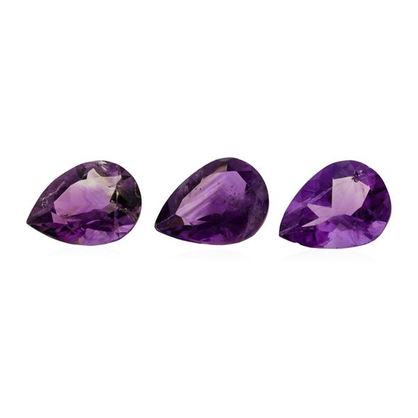 20.50 ctw.Natural Pear Cut Amethyst Parcel of Three