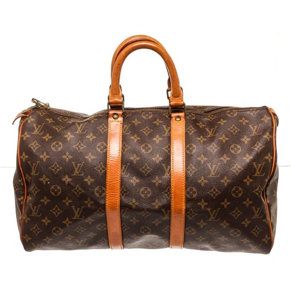 Louis Vuitton Brown Monogram Keepall 45cm Travel Bag