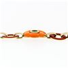 Image 6 : Vintage Handmade 18k Gold GIA Orange Carved Carnelian Red Green Enamel Bracelet