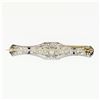 Image 3 : Antique Art Deco Platinum Diamond & Sapphire Milgrain Filigree Bar Pin Brooch