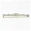 Image 5 : Antique Art Deco Platinum Diamond & Sapphire Milgrain Filigree Bar Pin Brooch