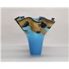 Image 2 : Blue Speckled Fluted Vase by Seattle Glassblowing Studio