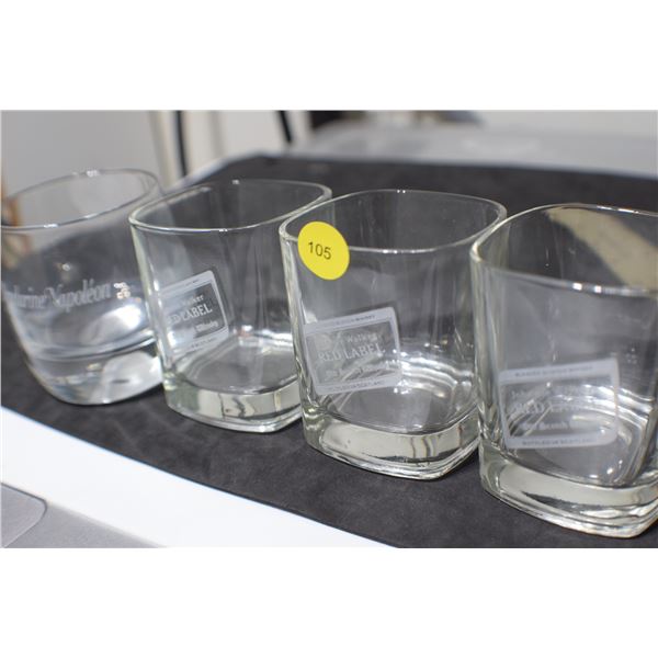 4 Lowboy Liquor Glasses