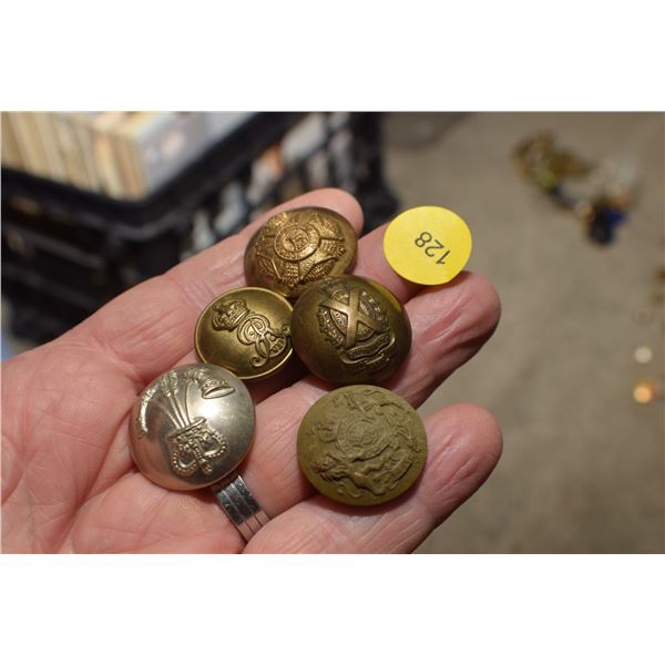 Civil Defense Button, South Sask. Regiment Button, etc.