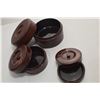 Image 2 : Antique Stacking Wooden Lidded Bowls - Lacquer