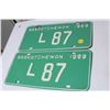 Image 1 : 2 Digit 1969 Sask License Plates