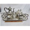 Image 2 : Victorian Plate 5 Piece Tea Set with Tray