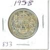 Image 1 : CANADA 1958 - 50 CENT SILVER