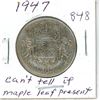 Image 1 : CANADA 1947 - 50 CENT SILVER