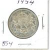 Image 1 : CANADA 1954 - 50 CENT SILVER