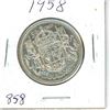 Image 1 : CANADA 1958 - 50 CENT SILVER