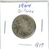 Image 1 : CANADA 1964 - 25 CENT SILVER, VERY FINE