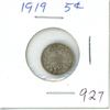 Image 1 : CANADA 1919 - 5 CENT SILVER